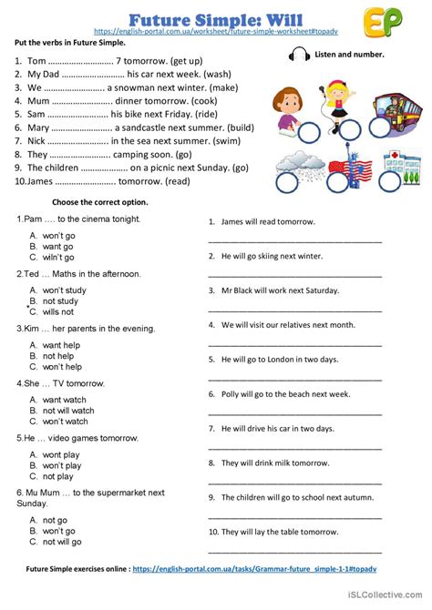 Future Simple Will English Esl Worksheets Pdf And Doc