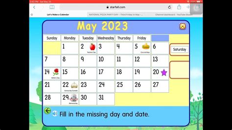 Starfall Calendar May 20 2023 Youtube