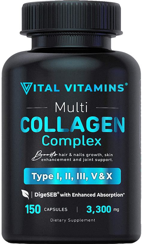 Vital Vitamins Multi Collagen Complex Type I II III V X Grass