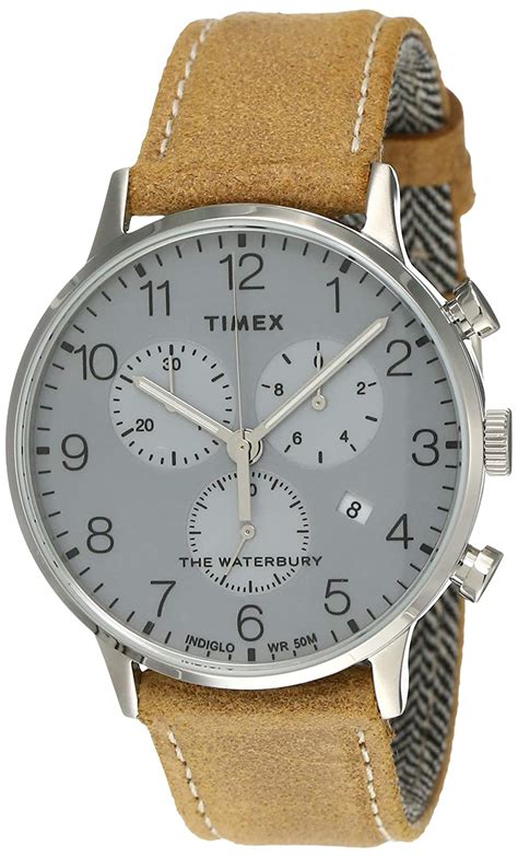 Timex Waterbury Classic Chronograph Analog Silver Dial Men S Watch