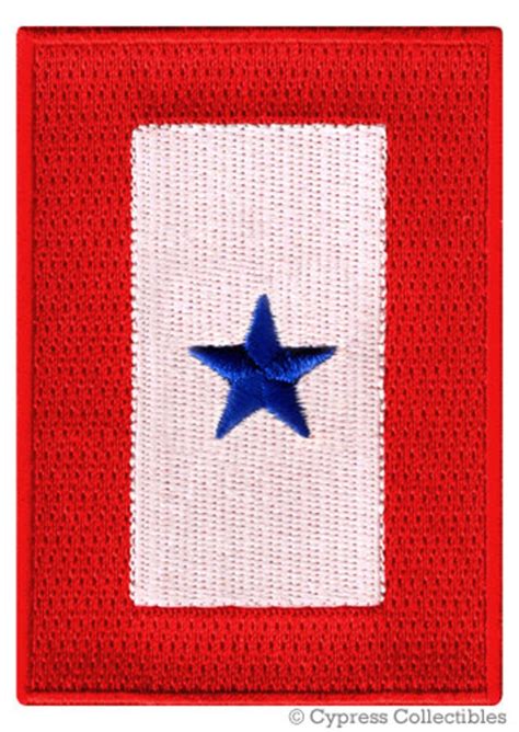 Military Blue Star Flag Iron On Embroidered Applique Combat Veteran