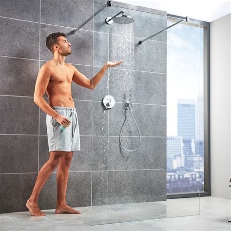 Hansgrohe Round Select Valve With Raindance 240 Overhead Shower And Axor Hand Shower 88101013