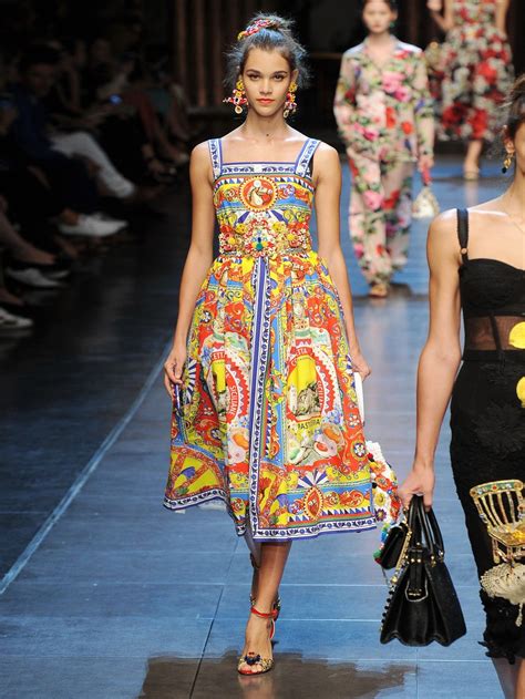 Sicilian Print Poplin Dress Dolce Gabbana Matchesfashion Us