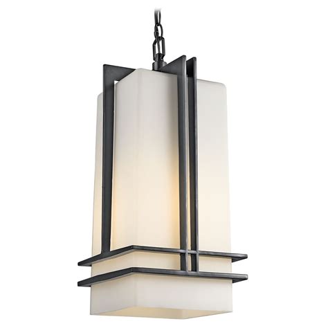 Use this lamp indoors and outdoors. Kichler Modern Outdoor Hanging Light with White Glass in ...