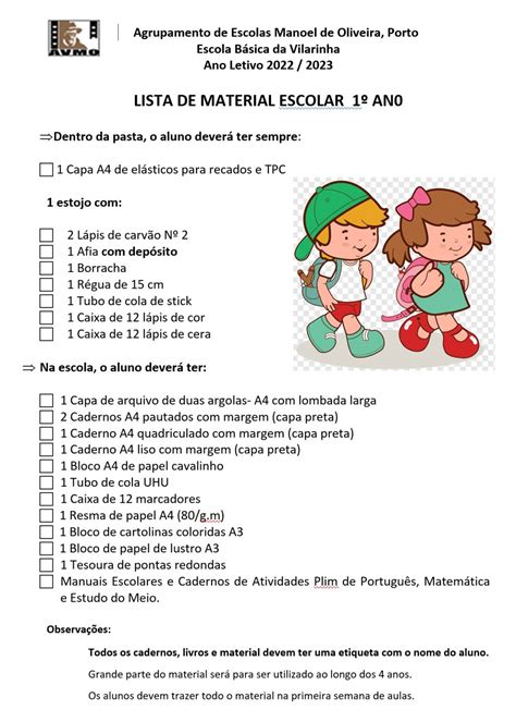 Lista De Material Escolar Do 1 Ano Do Ensino Medio
