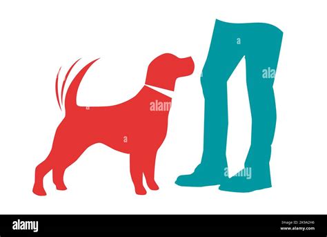 Dog Wagging His Tail Happy To His Master Vector Illustration In