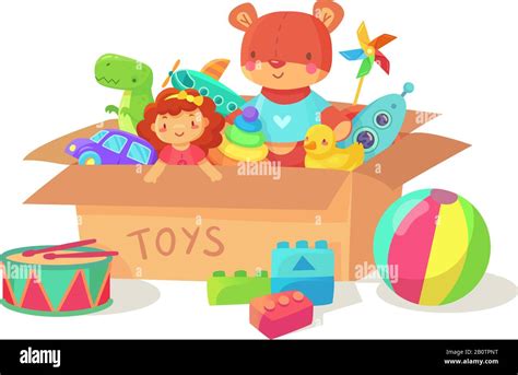 Jouets De Dessin Animé Pour Enfants Dans Une Boîte En Carton Enfants