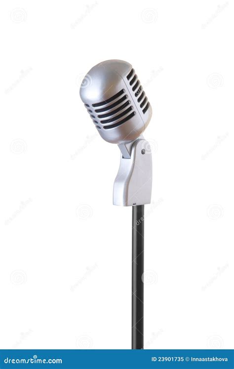 Retro Microphone On Stand Stock Image Image Of Broadcast 23901735