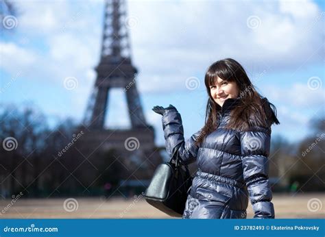 Smiling Tourist In Paris Stock Image Image Of Girl Positive 23782493