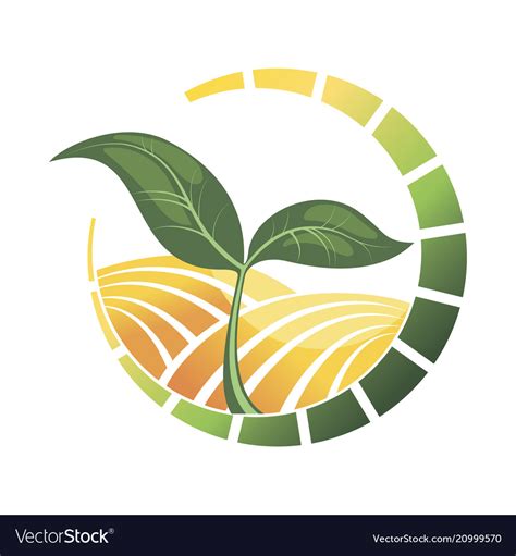 Logotype Agriculture Logo With A Field Of Vector Image