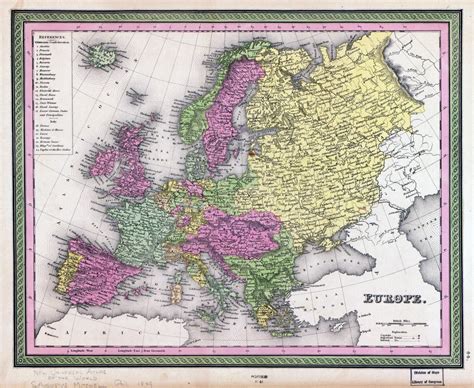 Large Old Political Map Of Europe 1849 Old Maps Europe Mapslex