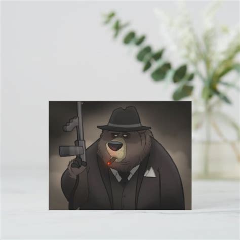 Gangster Bear Postcard Zazzle