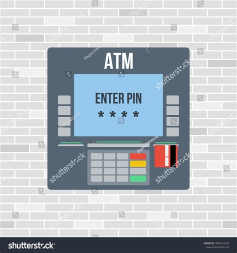 Atm Machine Credit Card Message Enter Stock Vector Royalty Free
