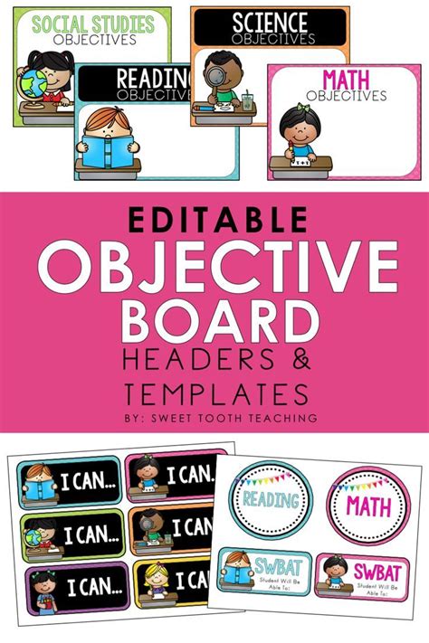 Learning Objectives Display Posters And Board Headers Editable
