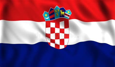 El rojo, el blanco y el azul son colores tradicionales croatos. Bandera Realista De La Pintura De La Acuarela De Croacia ...