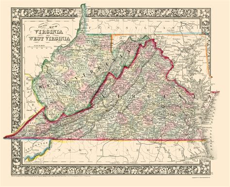 Old Map Of Virginia