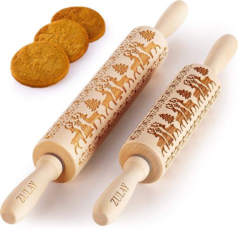 Embossed Engraved Rolling Pin For Cookies Shiba Inu Cooking Utensils
