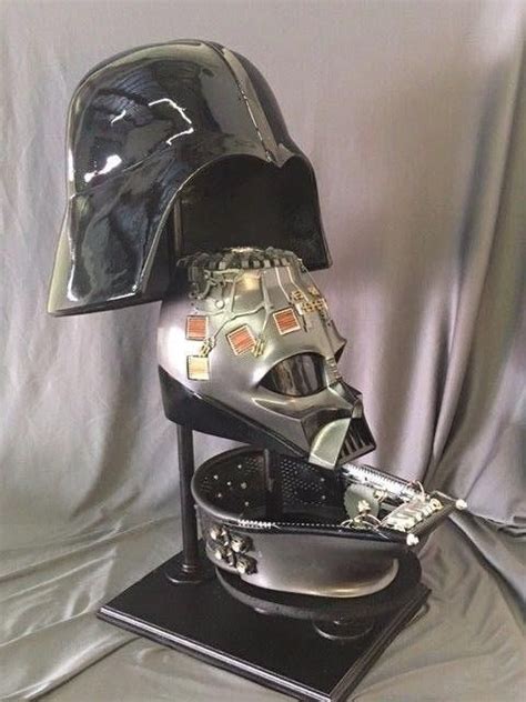 This Is A Very Rare Find Its A Rotj Vader 4 Piece Helmet Mask Display On A Stand You Get The