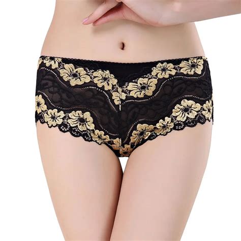 Low Rise Womens Sexy Lace Lady Panties Seamless Cotton Breathable Panty Hollow Briefs One Size