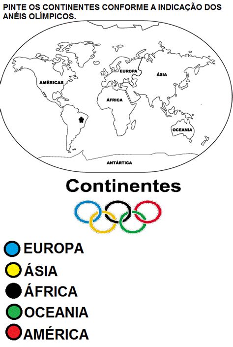 De Tudo Um Pouco Atividade Continentes Olimpíadas