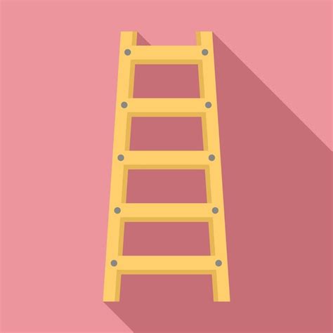 Premium Vector Wood Ladder Icon Flat Illustration Of Wood Ladder