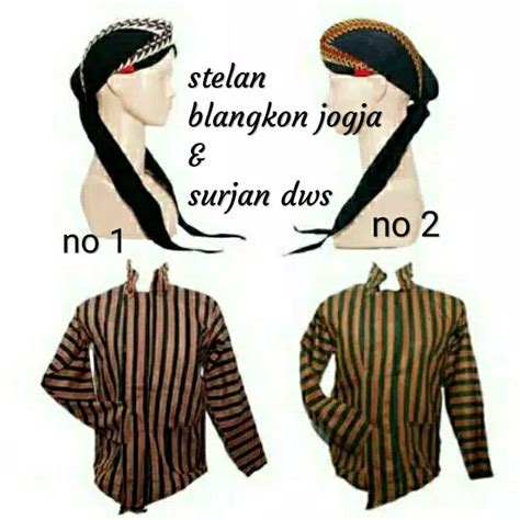 Jual Surjan Lurik Stelan Baju Lurik Blangkon Jogja Sliwir Baju Adat Jawa Baju Lurik Jawa