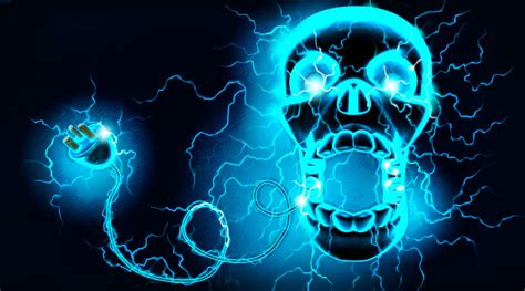 Electricity Skull Wallpaper
