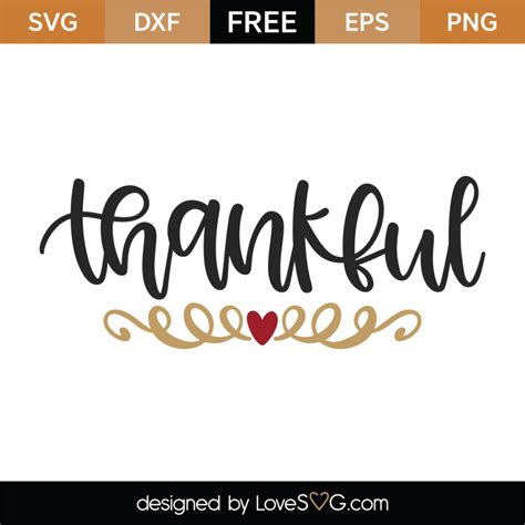 Free Thankful Svg Cut File