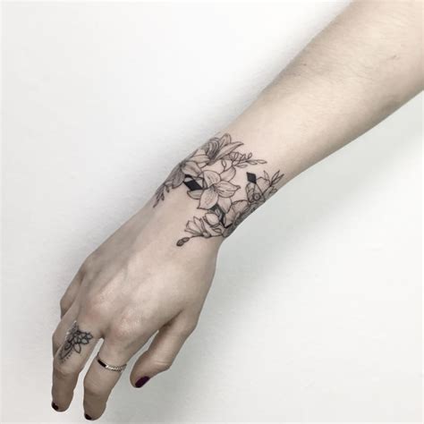 ·floral Bracelet Tattoo· By Ynnopya Wrist Bracelet Tattoo Tattoos