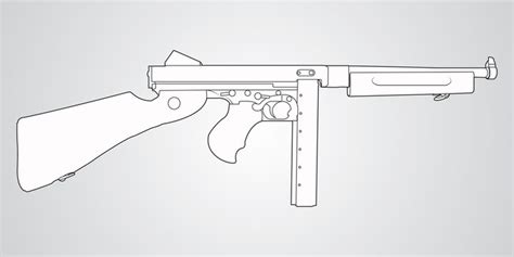 Tommy Gun Drawing