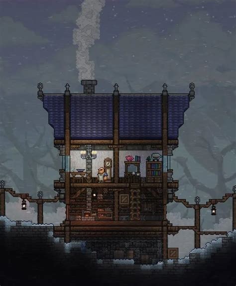 My Attempt At Building A House In The Snow Biome Terraria Terraria