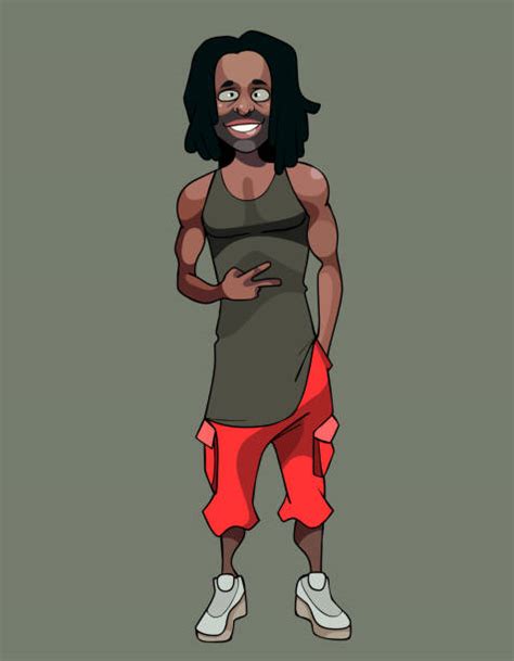 Cartoon Of Black Man With Dreadlocks Illustrations