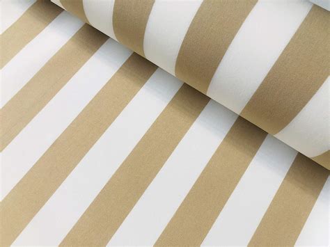 Buy Beige And White Striped Dralon Outdoor Fabric Acrylic Teflon