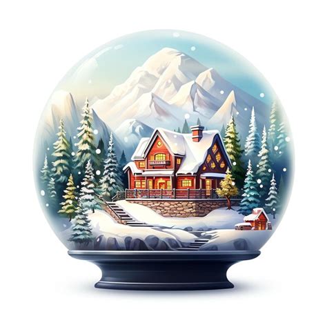 Premium Ai Image A Snow Globe With A House And Trees