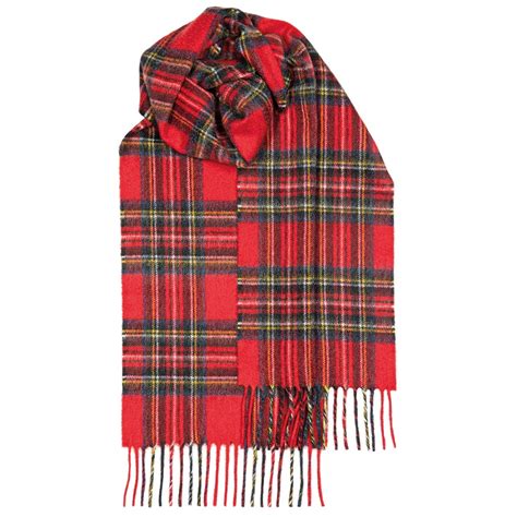 Stewart Royal Modern Tartan Luxury Cashmere Scarf Lochcarron Of Scotland