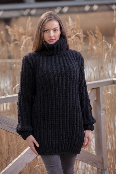 Black Wool Sweater T440 Etsy Uk Knitwear Fashion Sweaters Fashion