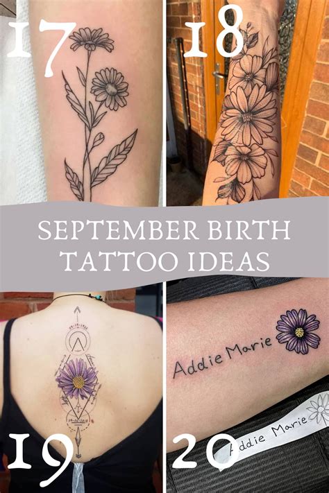 September Birth Flower Tattoo Ideas The Aster Tattoo Glee