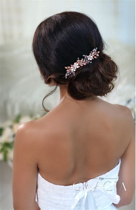 Kassandra Rose Gold Wedding Hair Accessories Flower Bridal Hair Pins By