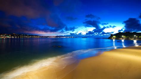 Wallpaper Sunlight Landscape Sunset Sea Bay Night Reflection
