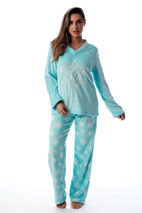 Just Love Plush Pajama Sets For Women 6742 10443 2x Blue Snowflakes