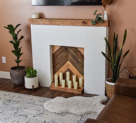 Easy Diy Faux Fireplace For The Living Room My Happy Simple Living