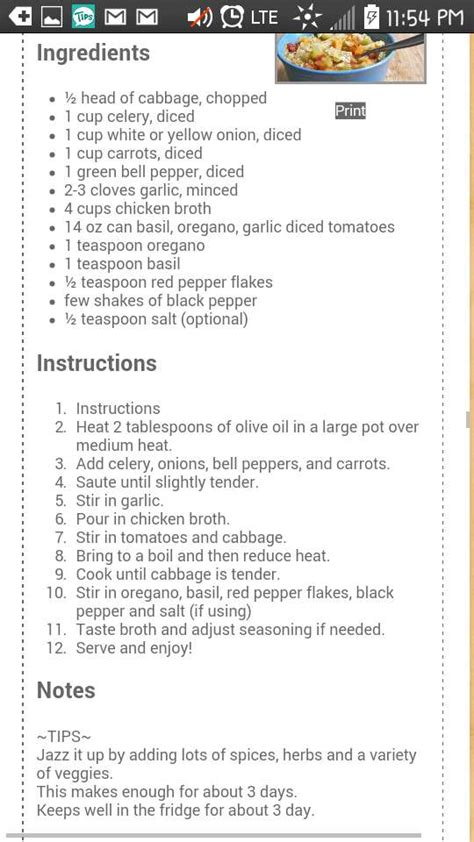 printable cabbage soup diet