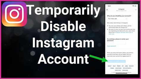 How To Temporarily Disable Instagram Account 