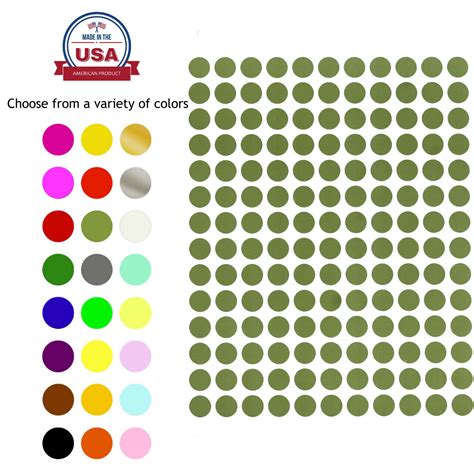 10mm Small Round Dots Color Coded Stickers 38 Labels 0375 Inch Circle