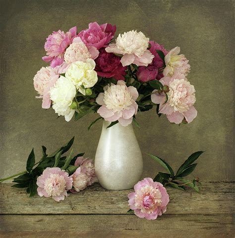 Peonies In Vase By Sergey Ryumin