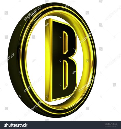 3d Letter B In Circle Black Gold Metal Stock Photo 71830585 Shutterstock