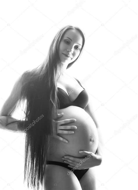 Beauty Sexy Brunette Pregnant Woman Stock Photo By Iordani