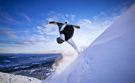 Extreme Snow Snowboarding Sports Winter Landscapes Man Mountains Sky