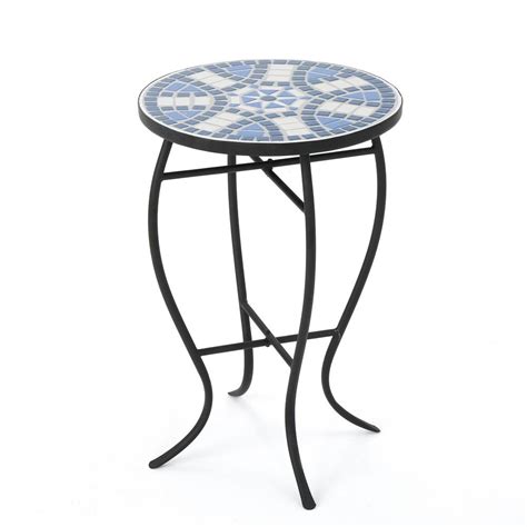 To host in style and ensure that your guests are comfortable, you need a place for coffee cups, cool glasses of water and crisp cocktails. Noble House Round Metal and Stone Outdoor Side Table-15284 ...