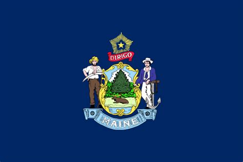 Maine State Information Symbols Capital Constitution Flags Maps